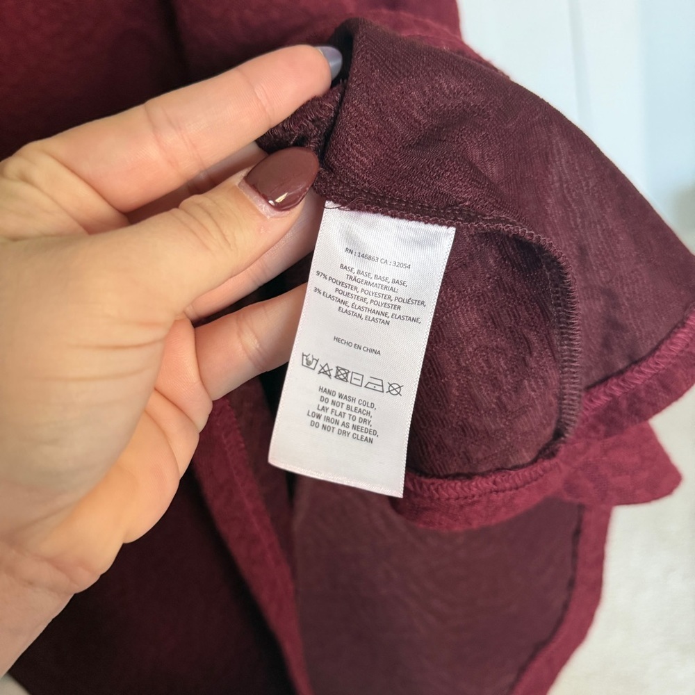 Anthropologie Mare Mare Odila Maroon Textured Knit long sleeve dress tunic - Picture 6 of 7